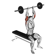 Extensie de triceps deasupra capului, așezat, cu haltera