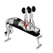 Extensie de triceps declinată, cu gantere