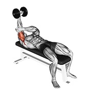 Extensie de triceps cu o mână, pronație, culcat, cu gantera