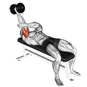 Extensie de triceps cu o mână, supinație, culcat, cu gantera