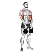 Clean din atârnare alternativ, cu kettlebell
