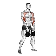 Clean din atârnare dublu alternativ, cu kettlebell