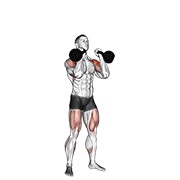 Push press dublu cu kettlebell