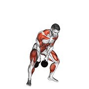 Clean cu ambele brațe, cu kettlebell