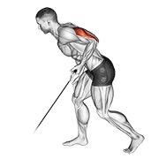 Extensie de triceps în spate (kickback), la cablu