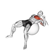 Împins cu un braț, pe minge de exerciții, la cablu