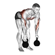 Ramat cu ambele brațe, cu kettlebell