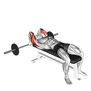 Extensie de triceps culcat, în spatele capului, cu haltera