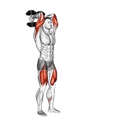 Fandare înainte cu extensie de triceps, cu gantere