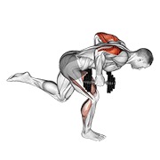 Extensie de triceps în spate, în poziția berzei, cu gantere
