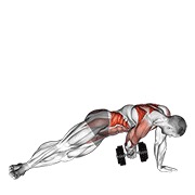 Plank lateral cu fluturări inverse, cu gantera