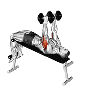 Extensie de triceps declinată, cu gantere