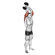 Extensie de triceps, în picioare, cu gantere
