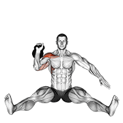 Împins așezat, cu kettlebell
