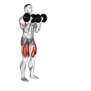 Fandare cu flexie pentru biceps și mișcare de bowling, cu gantere