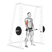 Flexii pentru biceps, la aparatul Smith