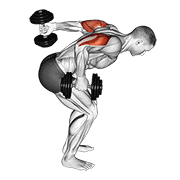 Extensie alternativă de triceps în spate, în picioare, cu gantere
