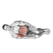 Flexii pentru biceps culcat pe o parte, cu greutatea corporală