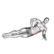 Abducție de șold în plank lateral