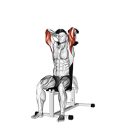 Extensie de triceps, așezat, cu gantere