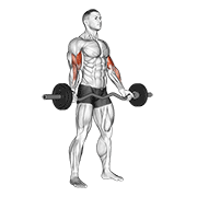 Flexii pentru biceps cu priză largă, în picioare, cu bară EZ