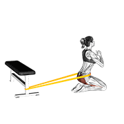 Hip thrust în genunchi, cu bandă elastică (femeie)